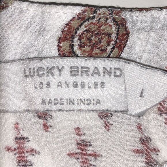 lucky brand Women’s Blouse Tassels Colorful Size Large - Picture 3 of 16